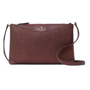 kate spade burgundy sparkly crossbody handbag